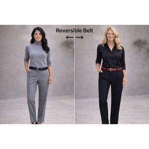 Brighton Crocodile Embossed Black Red Reversible Belt Sz 30 Style 40223 EUC VTG